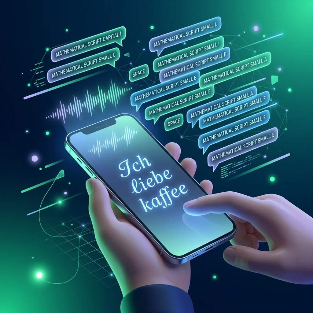 Schema: Ein Screenreader liest gestylten Unicode-Text als Zeichennamen statt als normales Wort vor