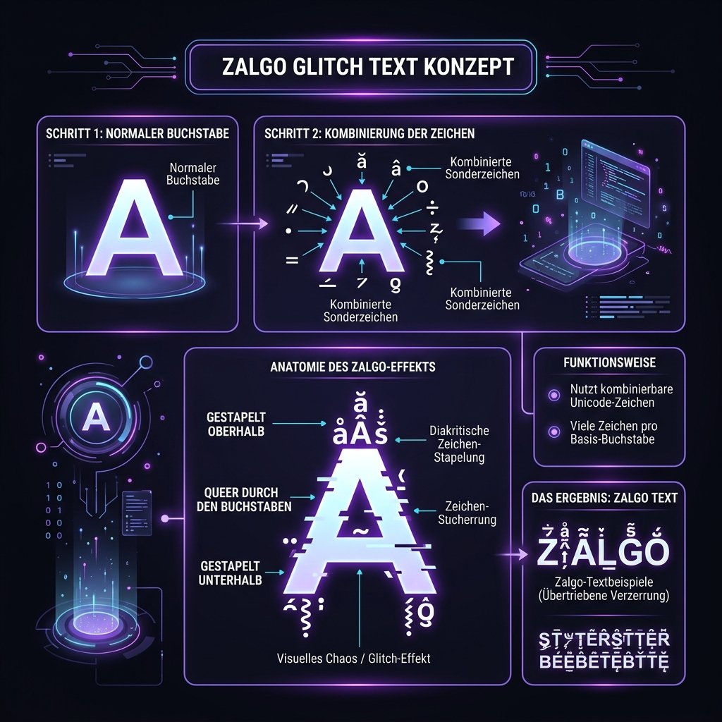 Glitch Text Unicode Stacking Infografik