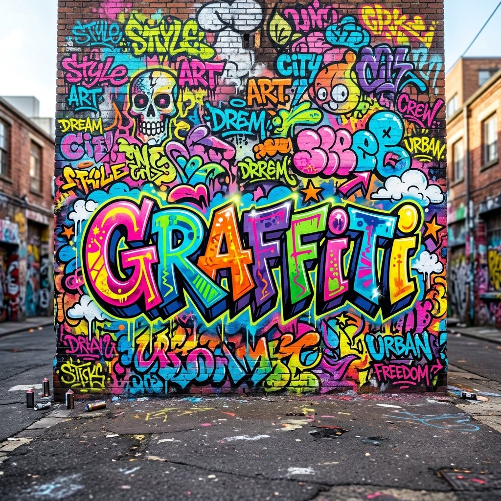 Graffiti Schrift Generator - Street Art Wandbild